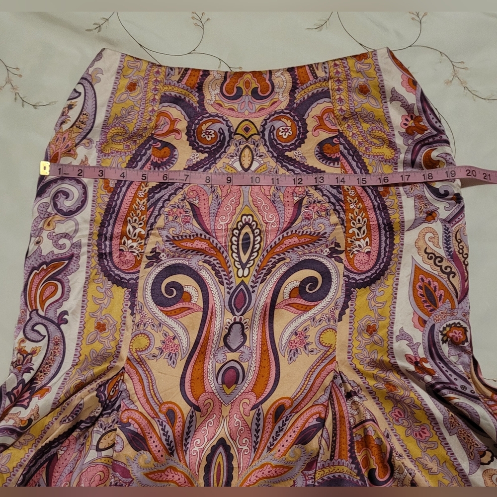VINTAGE Y2K INC 100% Silk 2pc Set Paisley Midi Skirt & Cami Size 8  Fits 4/6 - Picture 13 of 13